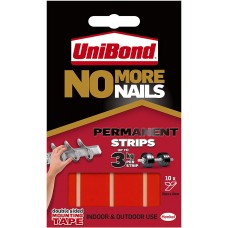 UniBond No More Nails permanent adhesive strips (Pack of 10)